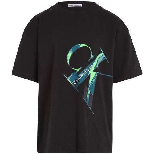 Vêtements Garçon T-shirts manches courtes Calvin Klein Jeans 153205VTAH23 Noir