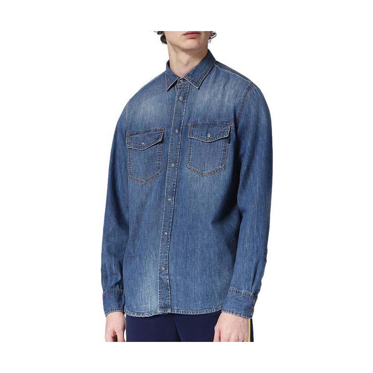Vêtements Homme T-shirts manches longues Diesel 00S1TE-RT003 Bleu