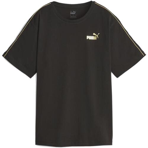 Vêtements Femme T-shirts manches courtes Puma Minimal gold tee Noir