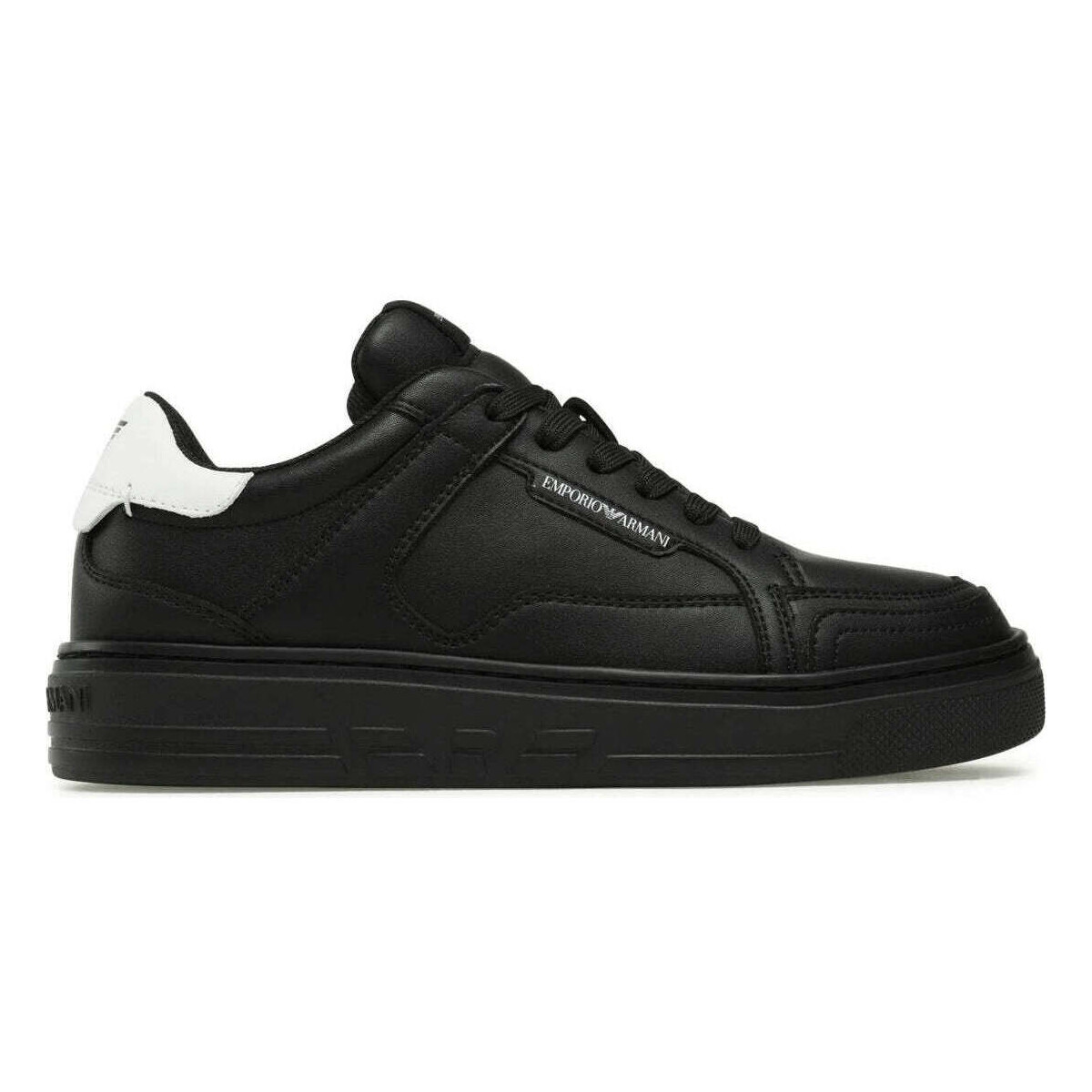 Chaussures Femme Baskets basses Emporio Armani black white casual closed sneaker Noir