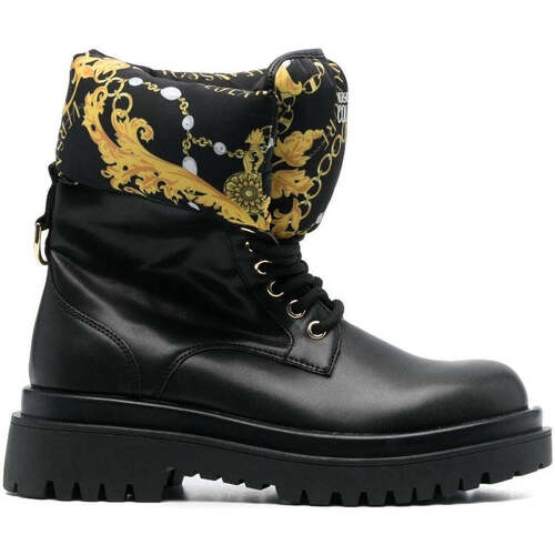 Chaussures Femme Bottines Versace Pre-Owned JEANS Couture drew booties black gold Multicolore