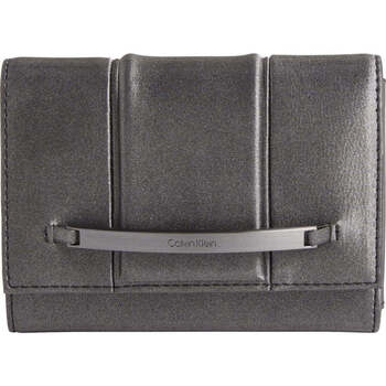 Sacs Femme Portefeuilles Calvin Klein wrap JEANS bar hardware gunmetal wallets Noir