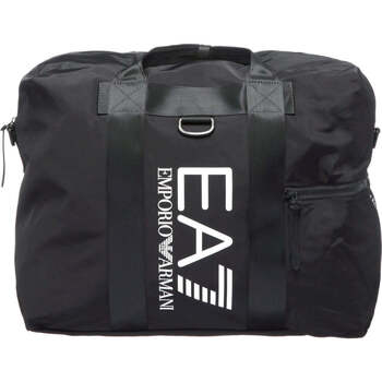 Sacs Sacs de sport Emporio Armani EA7 black white logo casual gym bag Noir