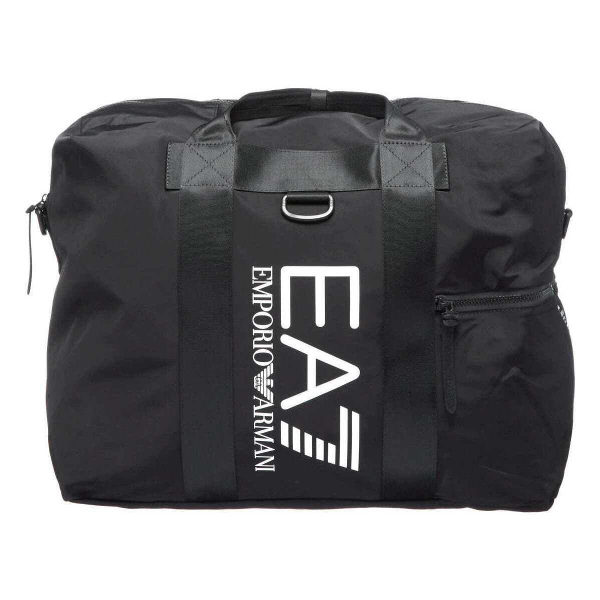 Sacs Sacs de sport Emporio Armani EA7 black white logo casual gym bag Noir