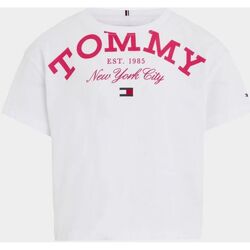 Vêtements Fille T-shirts & Koszulka Polos Tommy Hilfiger KG0KG07637-WHITE Blanc