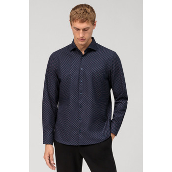 Vêtements Homme Chemises manches longues Olymp Chemise à motifs  ajustée marine stretch Bleu