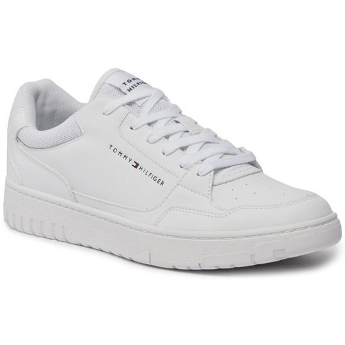 Chaussures Homme Baskets basses Tommy Hilfiger Baskets  blanches en cuir Blanc
