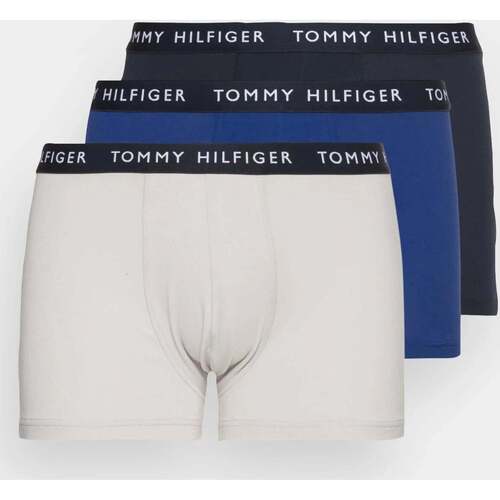Sous-vêtements Homme Caleçons Grey Tommy Hilfiger Lot de 3 boxers  bleus en coton stretch Bleu