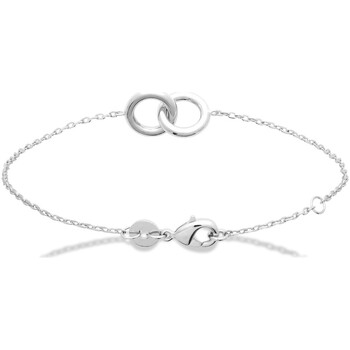 Montres & Bijoux Femme Bracelets Brillaxis Bracelet  anneaux entrelacés argent rhodié Blanc