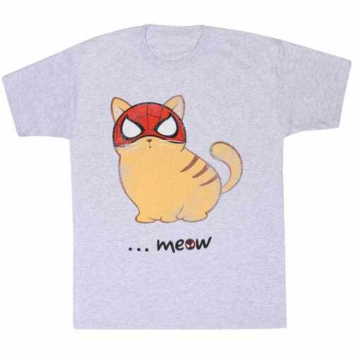 Vêtements T-shirts manches longues Marvel Meow Gris