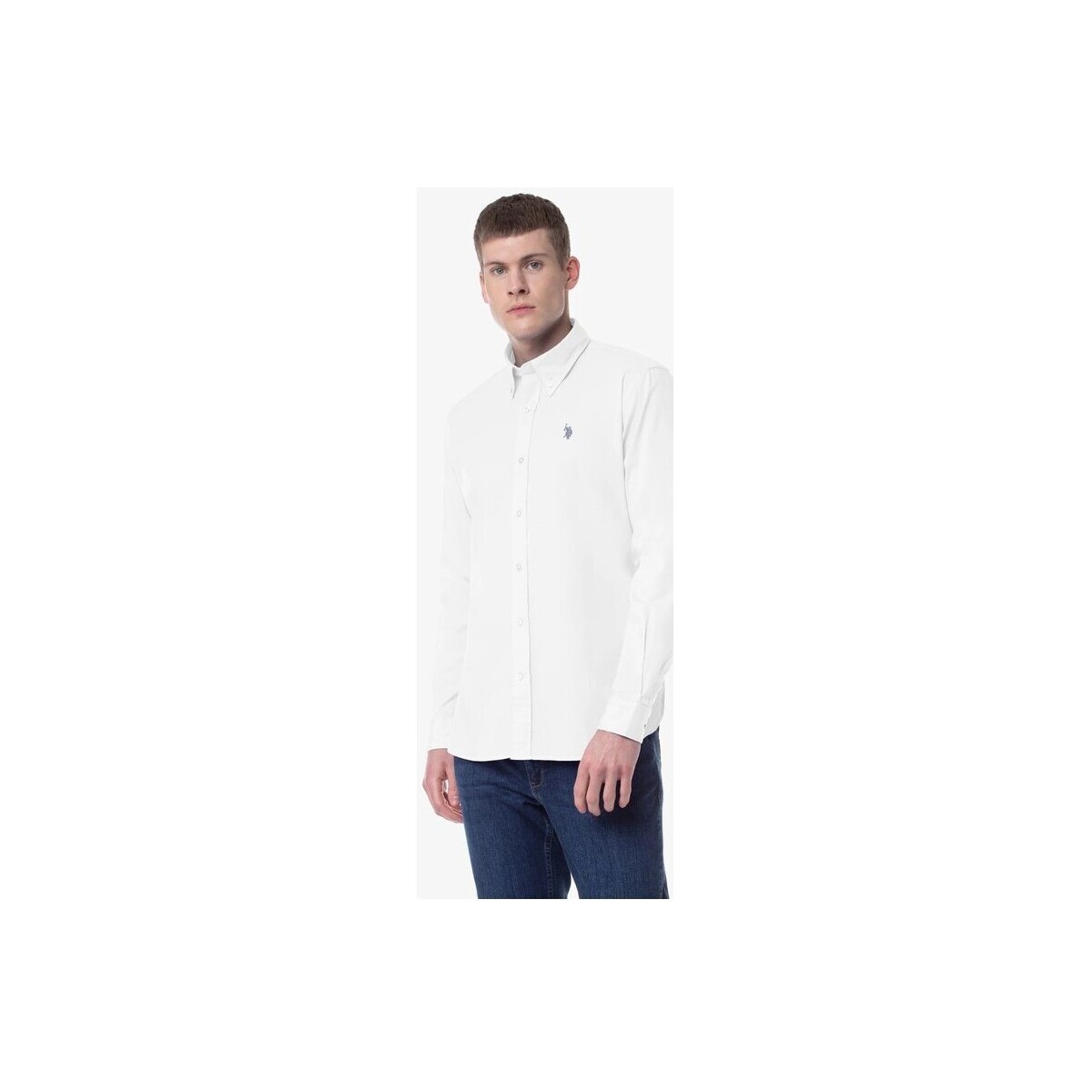 Vêtements Homme Chemises manches longues U.S Polo Assn.  Blanc