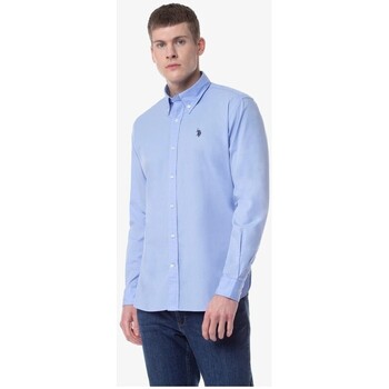 Vêtements Homme Chemises manches longues U.S Polo Assn.  Bleu