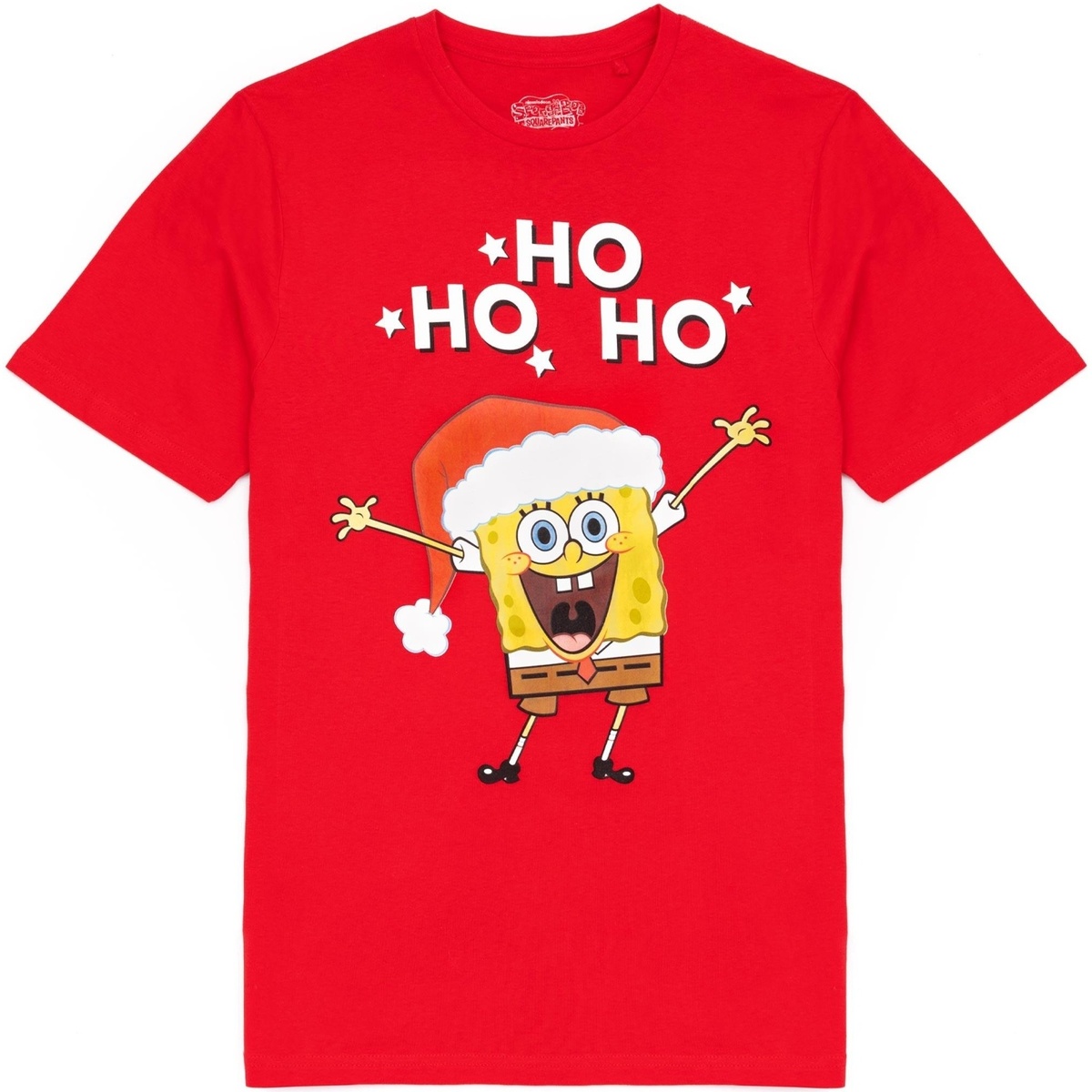 Vêtements Homme T-shirts manches longues Spongebob Squarepants Ho Ho Ho Rouge