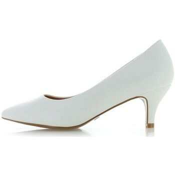 Chaussures Femme Escarpins Vera Collection Escarpins blanc mariage à  petits talons, avec bout pointu Blanc