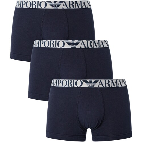 Sous-vêtements Homme Caleçons Emporio Armani Lot de 3 boxers en coton biologique Bleu
