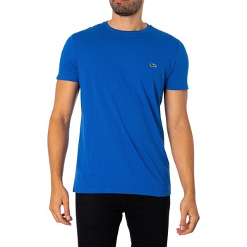 Vêtements Homme T-shirts manches courtes Lacoste T-shirt d'équipage de logo Bleu