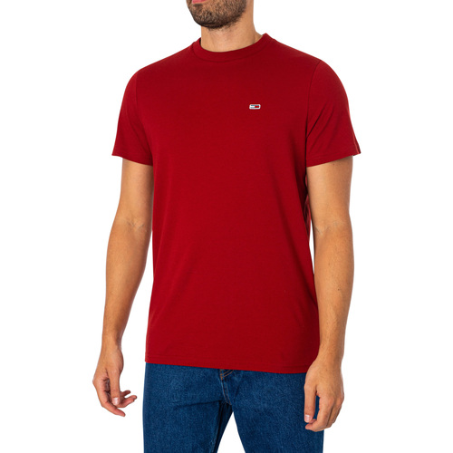 Vêtements Homme T-shirts manches courtes Tommy Jeans T-shirt ajusté en jersey Rouge