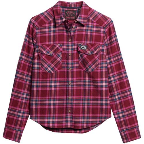 Vêtements Femme Chemises / Chemisiers Superdry Lumberjack check flannel shirt Rose