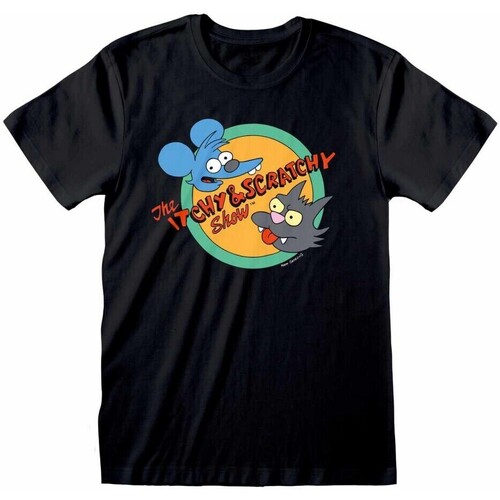 Vêtements T-shirts manches longues The Simpsons Itchy And Scratchy Show Noir