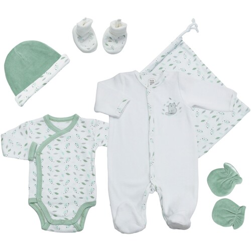 Vêtements Enfant Pyjamas / Chemises de nuit Trois Kilos Sept Kit naissance bébé - chaton Vert