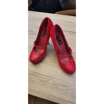 Chaussures Femme Escarpins Sans marque Escarpins rouges vernis Pin Up Rouge
