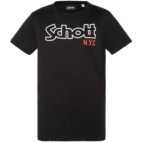 Vêtements Homme T-shirts manches courtes Schott TSCREWVINT Noir