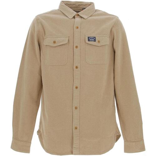 Vêtements Homme Chemises manches longues Superdry Trailsman flannel shirt sandstone brown Marron