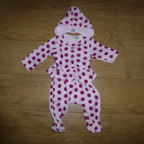 Vêtements Fille Pyjamas / Chemises de nuit Autre Pyjama rose à pois avec 1 bonnet 'Taille 0' - 6 mois Rose
