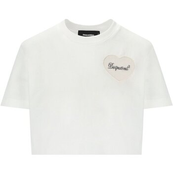 Vêtements Femme T-shirts manches courtes Dsquared Boxy Fit Heart Blanc
