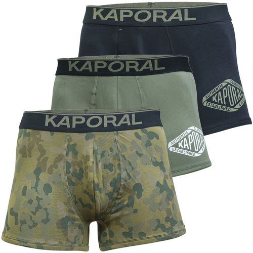 Sous-vêtements Homme Boxers Kaporal Boxers coton, lot de 3 Kaki