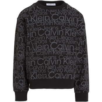 Vêtements Garçon Pulls Calvin Klein Jeans Sweat coton col rond Noir