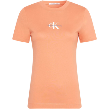 Vêtements Homme T-shirts manches courtes Calvin Klein Jeans T-shirt coton col rond Orange