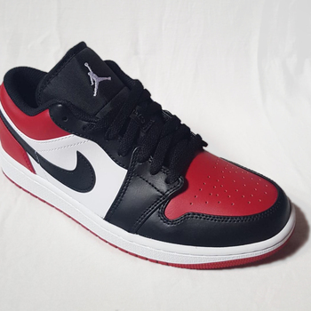 Chaussures Femme Baskets basses Nike Air Jordan 1 Low Bred Toe GS - 553560-612 - Taille : 37.5 FR Rouge