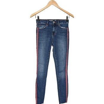 jeans zara  jean slim femme  34 - t0 - xs bleu 