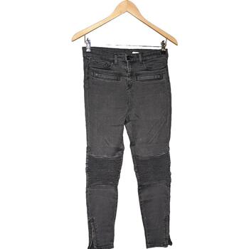 jeans zara  jean slim femme  34 - t0 - xs gris 