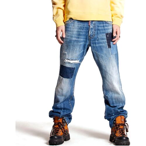 Vêtements Homme Jeans Dsquared MEDIUM PATCH WASH ROADIE JEANS Bleu