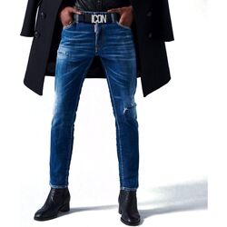Vêtements Jersey Jeans slim Dsquared ICON DARK WASH SKATER JEANS Bleu