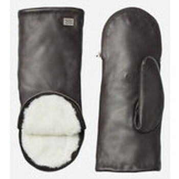 gants soia & kyo  moufles betrice cuir marron-046811 