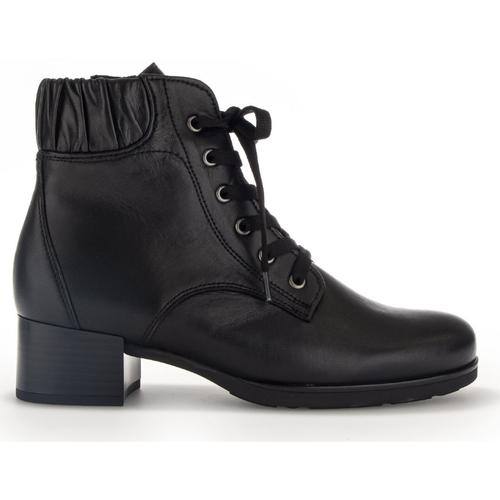 Chaussures Femme Bottines Gabor Bottines en plain leather à talon décroché Noir