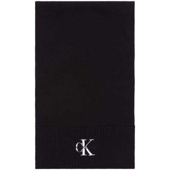 Accessoires textile Femme Echarpes / Etoles / Foulards Calvin Klein Jeans monologo embro knit scarf Noir