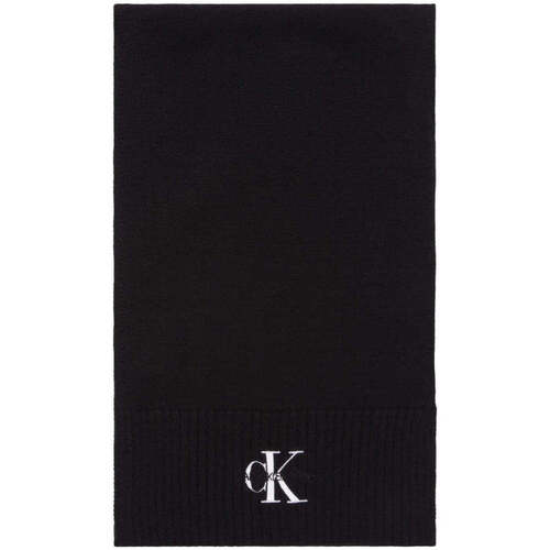 Accessoires textile Femme Echarpes / Etoles / Foulards Calvin Klein JEANS Gabardine monologo embro knit scarf Noir