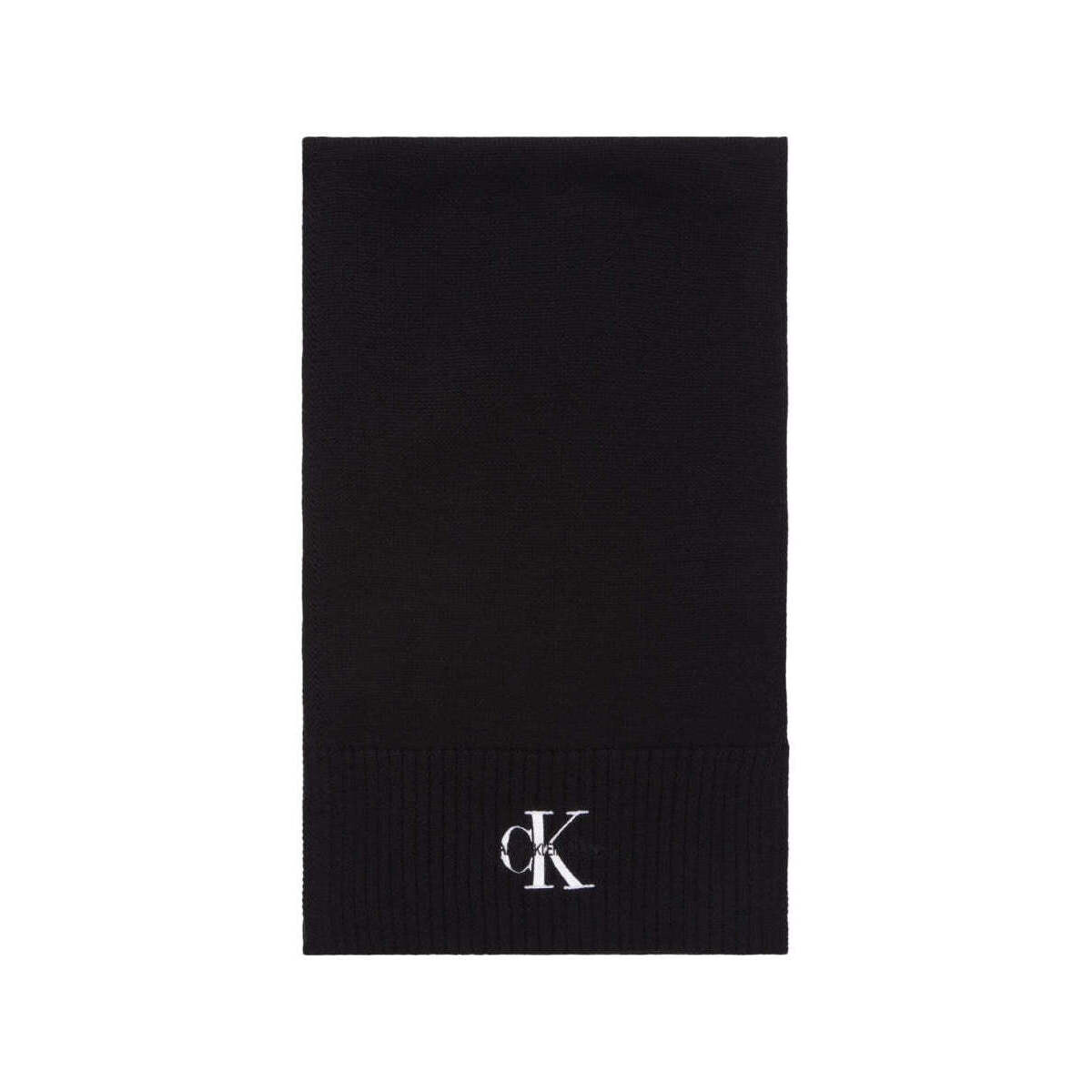 Accessoires textile Femme Echarpes / Etoles / Foulards Calvin Klein Jeans monologo embro knit scarf Noir