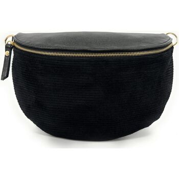 Sacs Femme Sacs banane Black Intrecciato Knit Fabric and Leather Knot Clutch Bag LOUNA VELOURS Noir