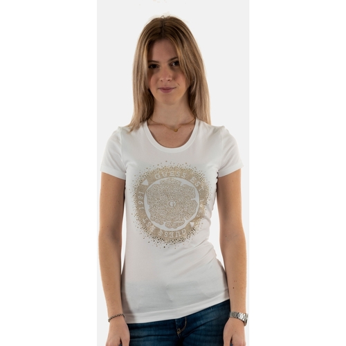 Vêtements Femme T-shirts manches courtes Guess w4ri47 Blanc