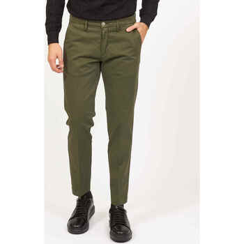Vêtements Homme Pantalons Sette/Mezzo Pantalon slim fit vert SetteMezzo en coton Vert