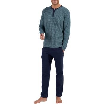 Vêtements Homme Pyjamas / Chemises de nuit Hom Pyjama coton long Bleu