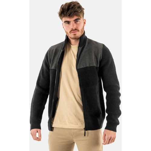 Vêtements Homme colour-block zip-up hoodie Grün Benson&cherry ferugi Noir