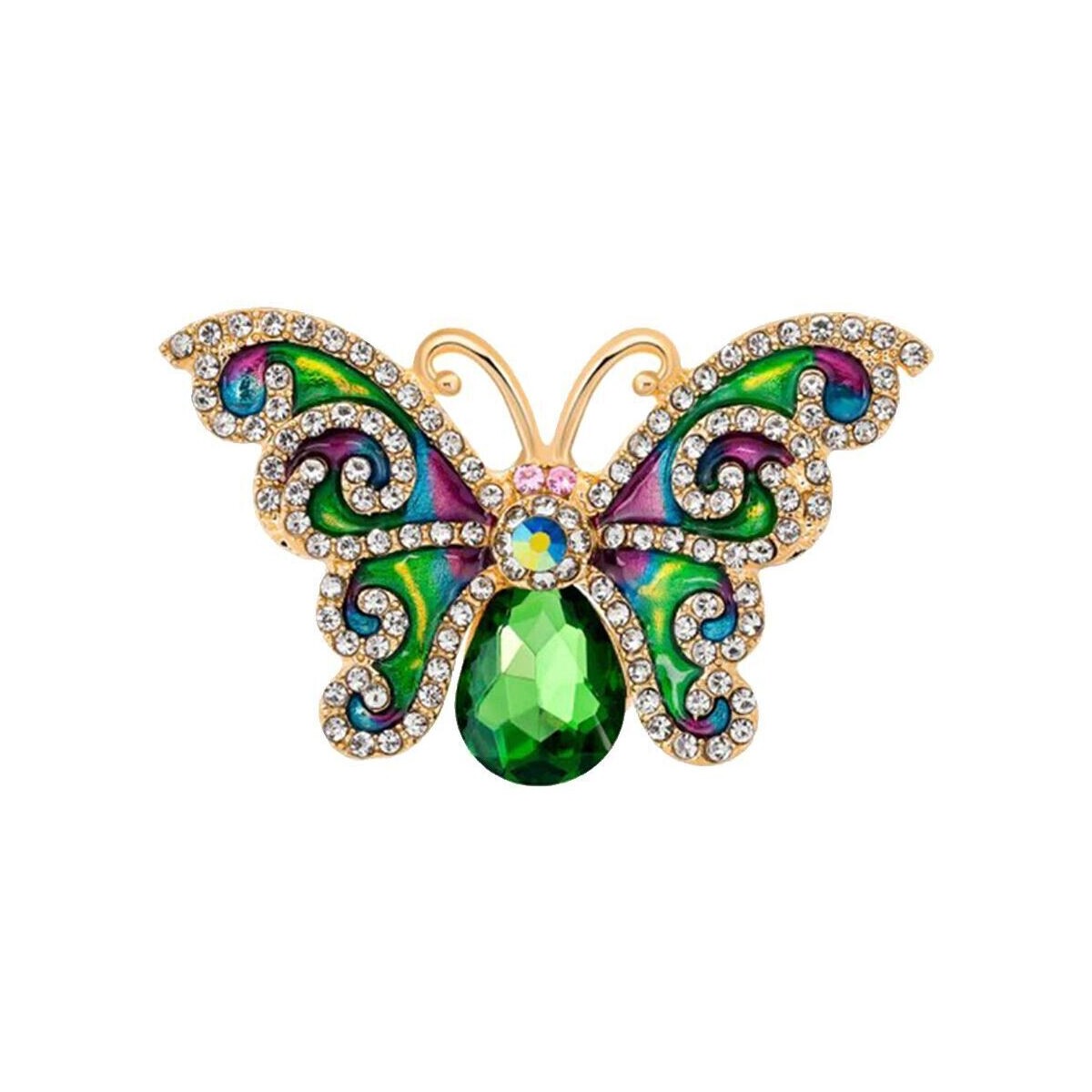 Montres & Bijoux Femme Broches / Epingles Clj Charles Le Jeune Broche Papillon Vert