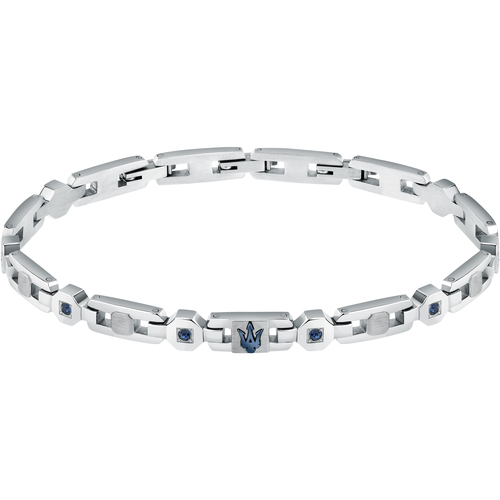 Toutes les catégories Homme Bijoux Maserati Bracelet en acier et cristal Bleu