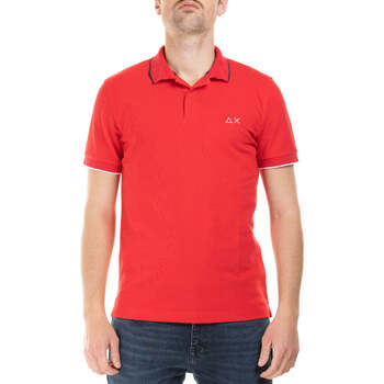 Vêtements Homme wallets suitcases pens stripe-detail polo-shirts men Knitwear Sun68  Rouge